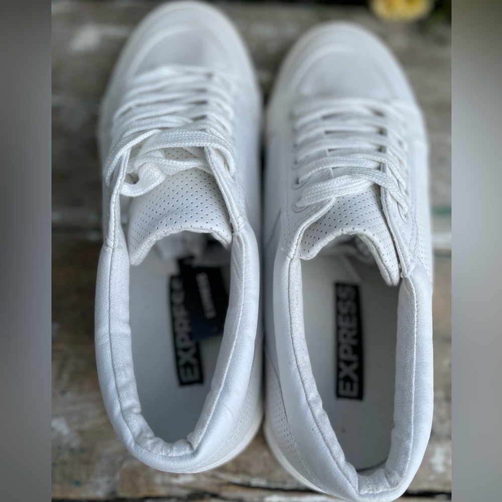 Express white tennis shoes womens 9 nwt - Picture 7 of 9